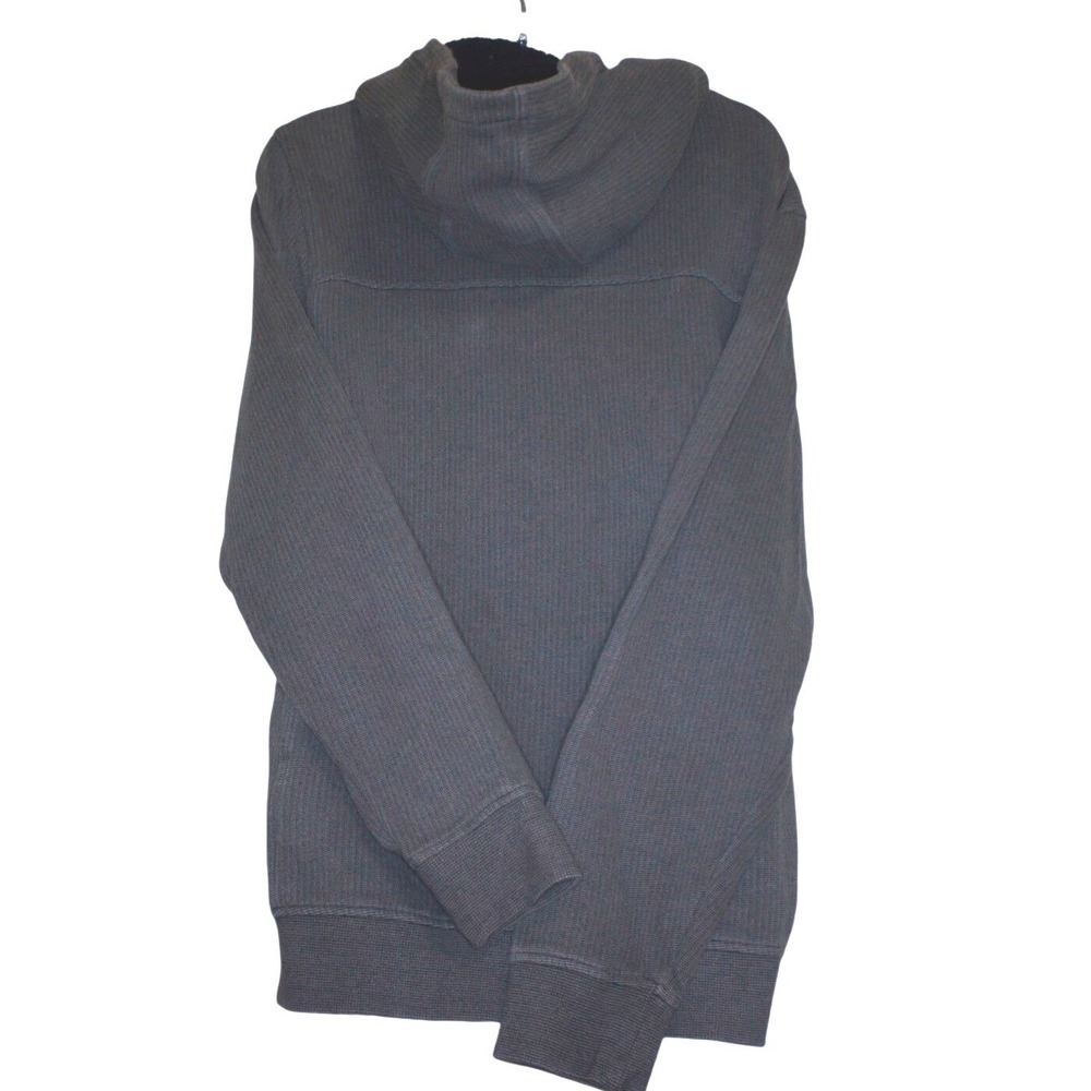 Billabong Hoodie Large Gray Waffle Knit Button Neck Pulover with Kangaroo Pocket - Picture 13 of 16